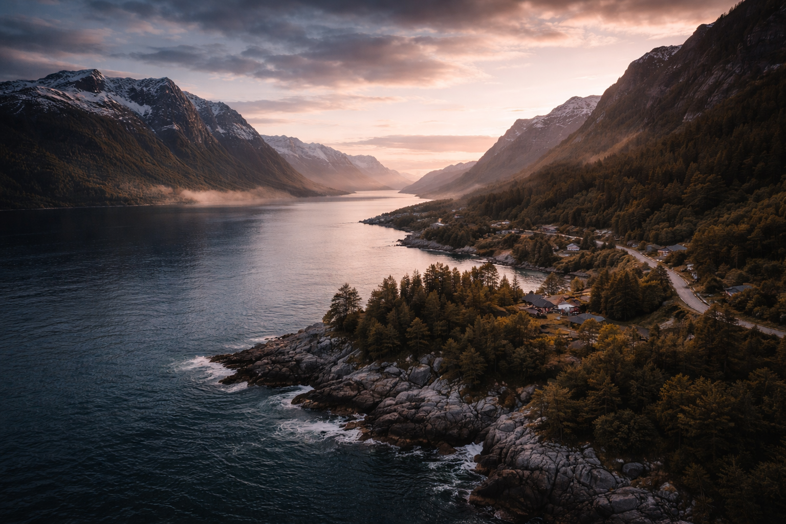 Droneoperatør i arbeid over norsk landskap